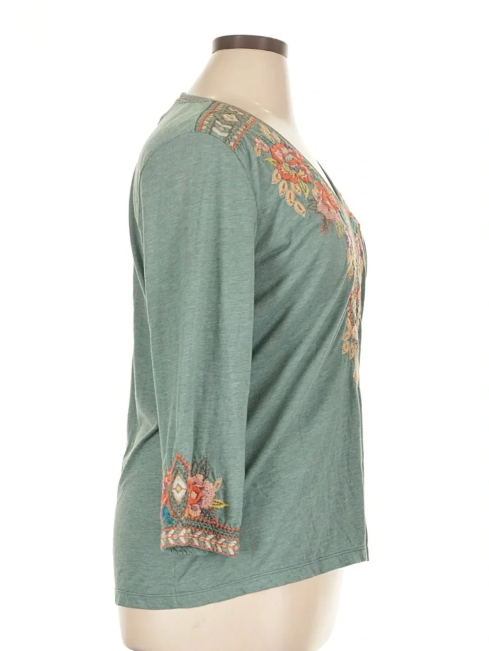 Johnny Was Maeve V Neck Embroidered Top 💚 🦋 - Picture 4 of 4